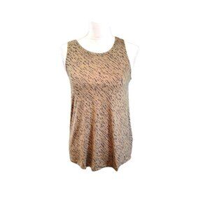 NWT Nine West Camo Green Tan Sleeveless Tank Top with Flared Hemline in Size XS